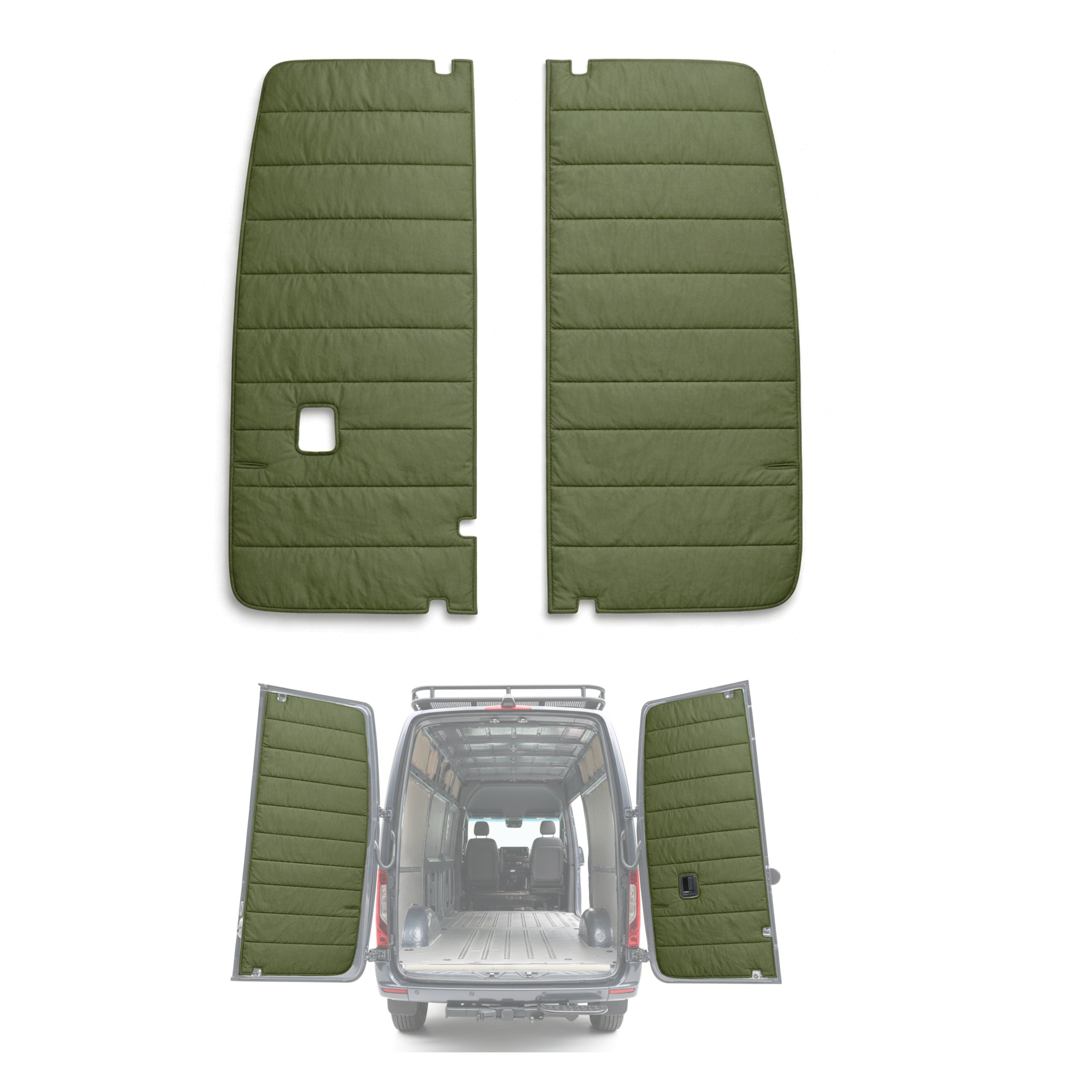 Maxx Cover Lite Edition: Insulated Rear Door Covers for Mercedes Sprinter High Roof VS30 (2019-Current)